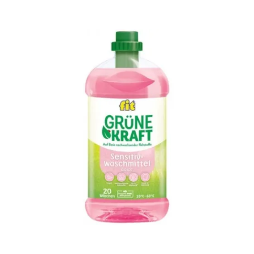 Nước giặt dịu nhẹ cho quần áo màu sức mạnh thiên nhiêh fit Grüne Kraft chai 1,32L