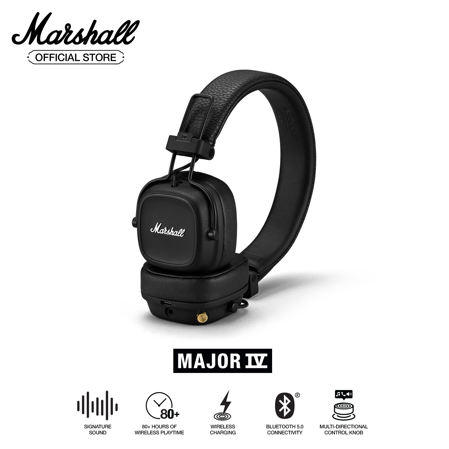 [Hàng chính hãng] Tai nghe Bluetooth Marshall Major IV - 80 giờ nghe nhạc không dây