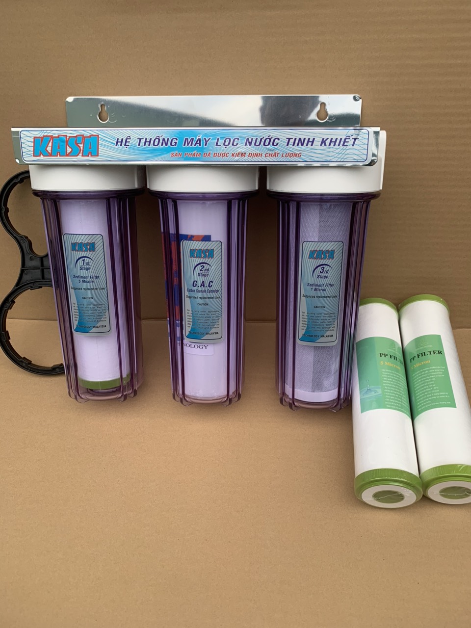 Bộ 3 cốc lọc thô trong suốt Kasa- Cốc Organic 10inch cao cấp dùng lọc thô, lắp trước máy lọc nước, rửa rau, lọc nước bể cá.../ hàng chính hãng