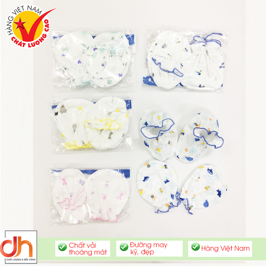 Set 5 bộ bao tay + bao chân sơ sinh JouBaby (SP000147)