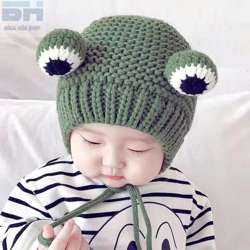 Mũ Len dệt kim hình ếch con xinh xắn