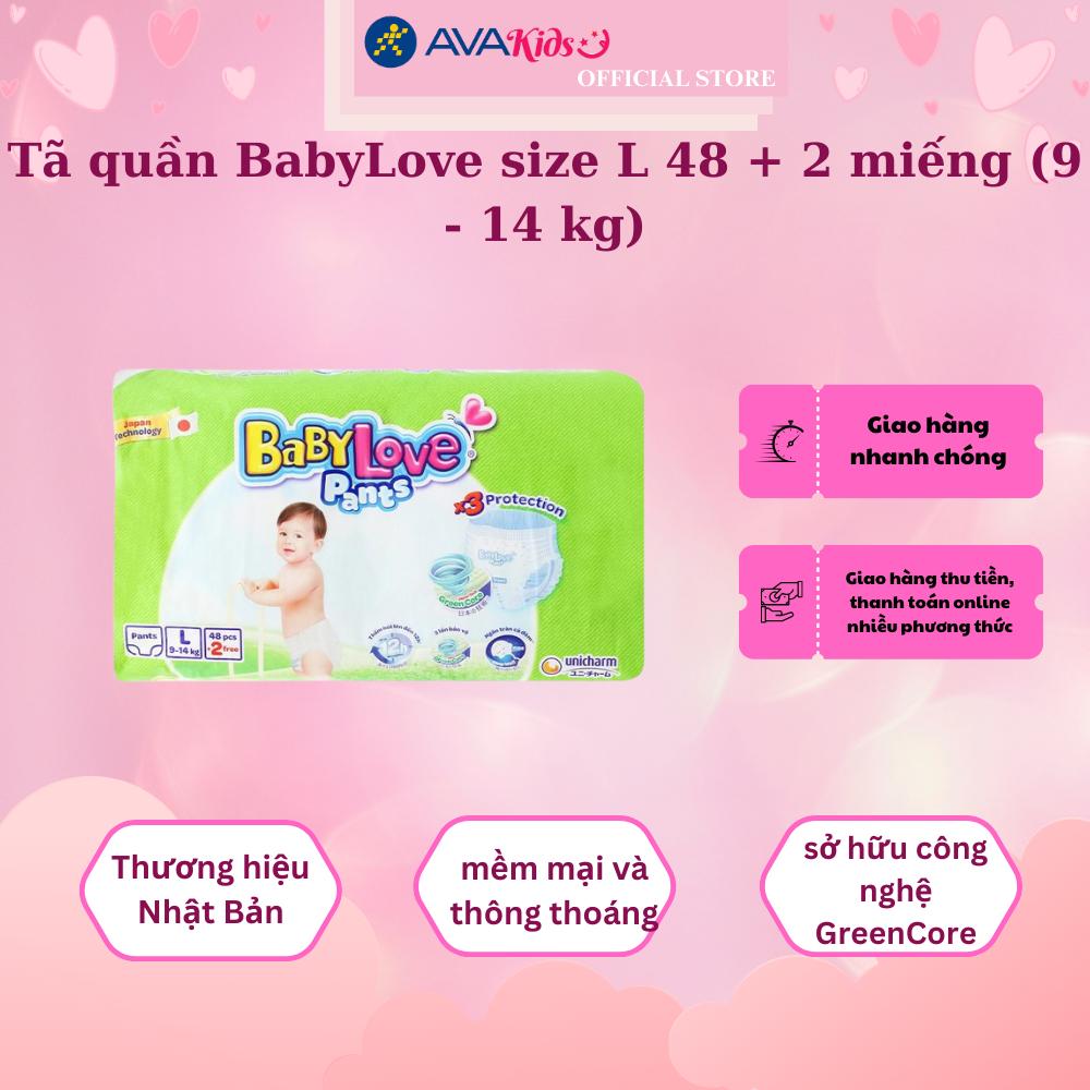 Tã quần BabyLove size L 48 + 2 miếng (9 - 14 kg)