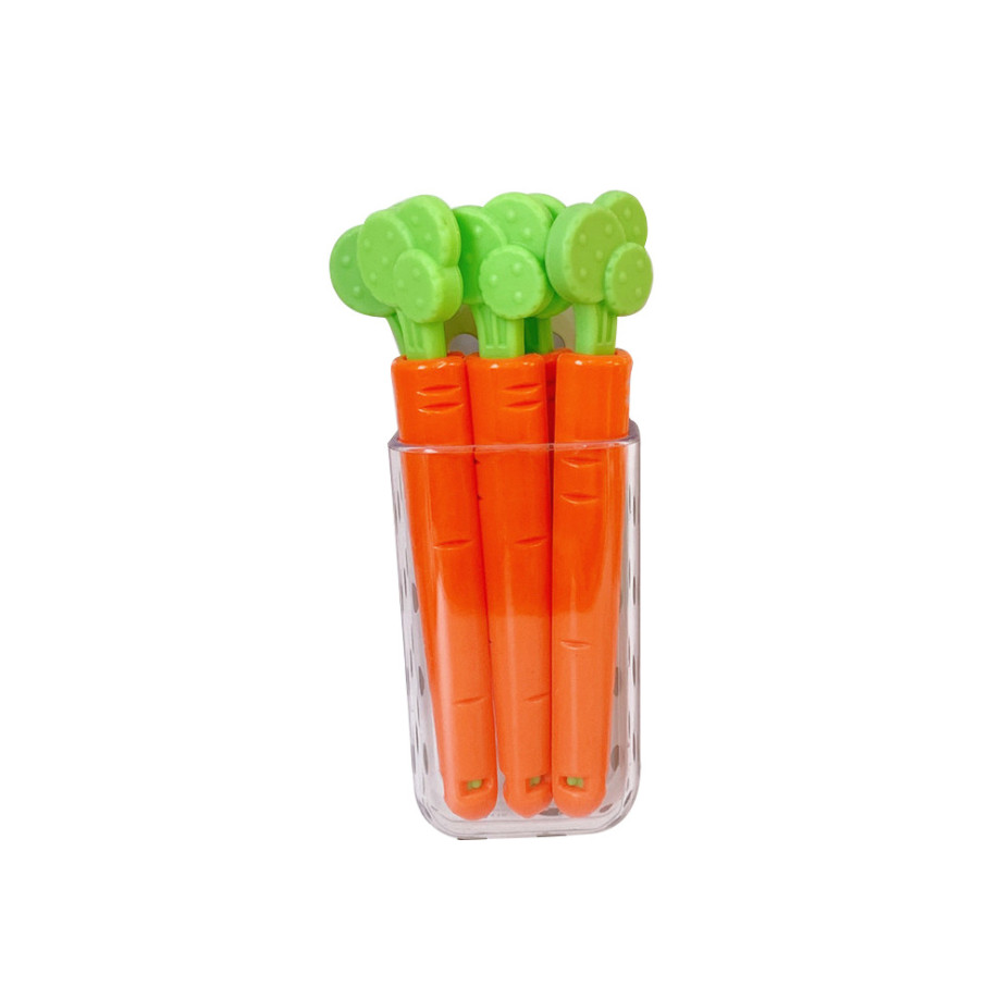 Set 5 Kẹp Miệng Túi Hình Củ Cà Rốt Hoạt Hình Dễ Thương- kẹp túi đựng thức ăn