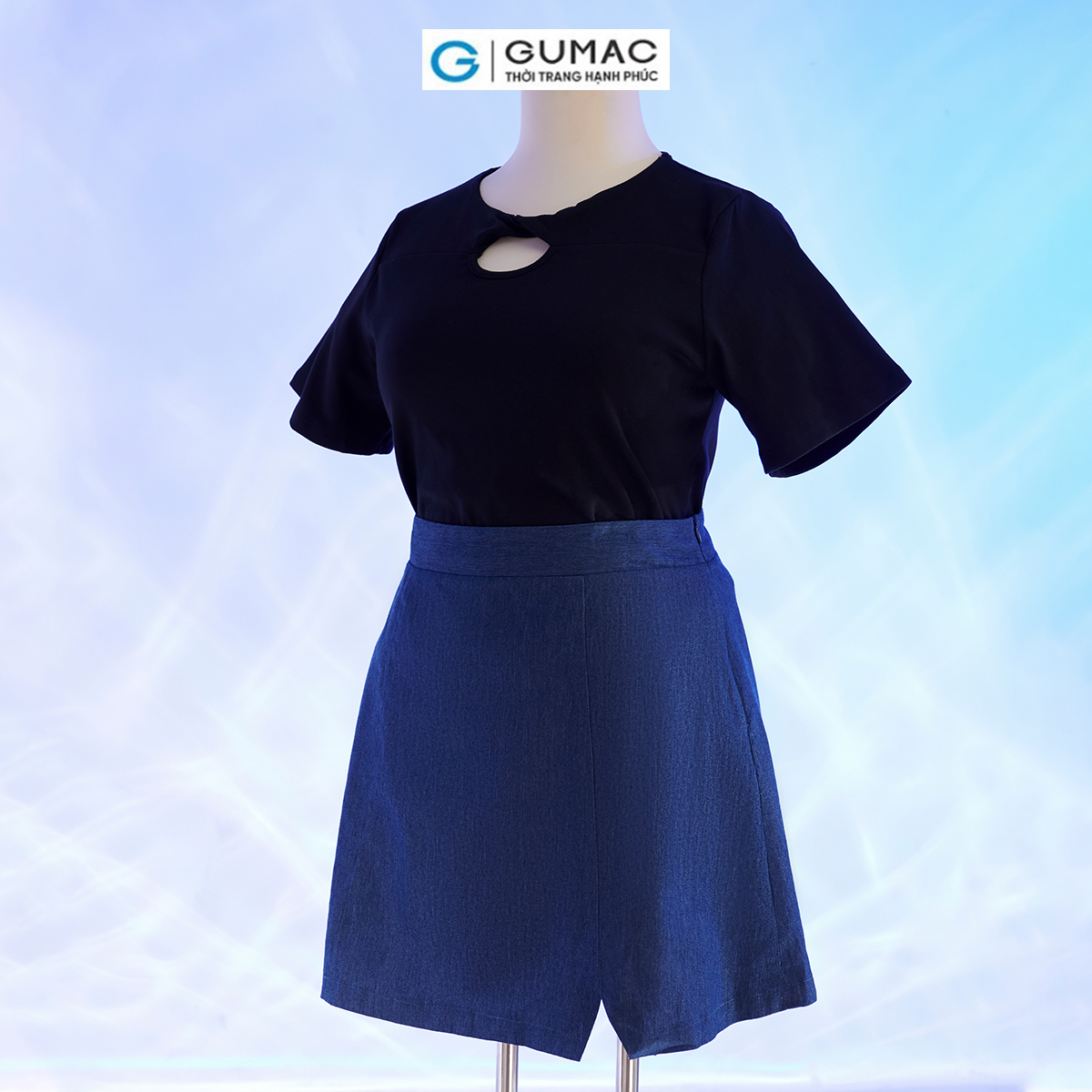 [Có size đến 85kg] Áo thun bigsize cổ xoắn thời trang GUMAC ATD10037