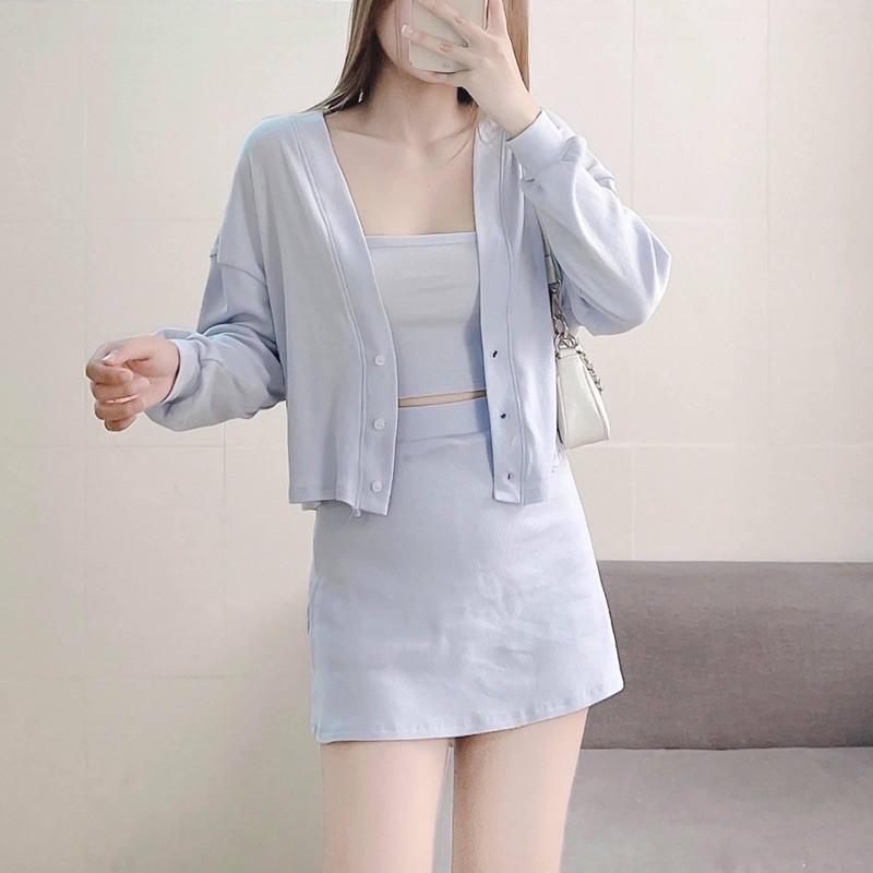 Set váy 3 món thun gân