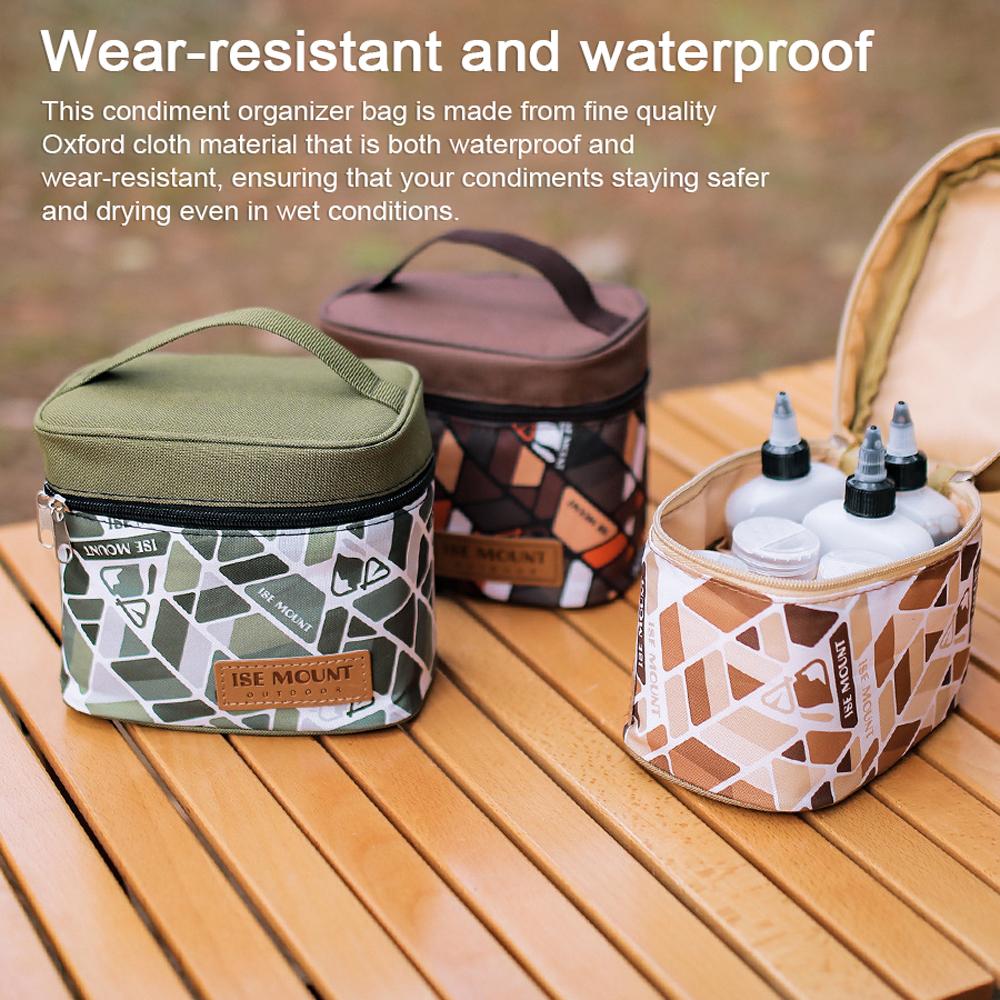Outdoor Condiment Storage Set Camping Seasoning Jars Storage Bag Kit Portable BBQ Picnic Cruet Storage Bag Multifunctional Storage Bag