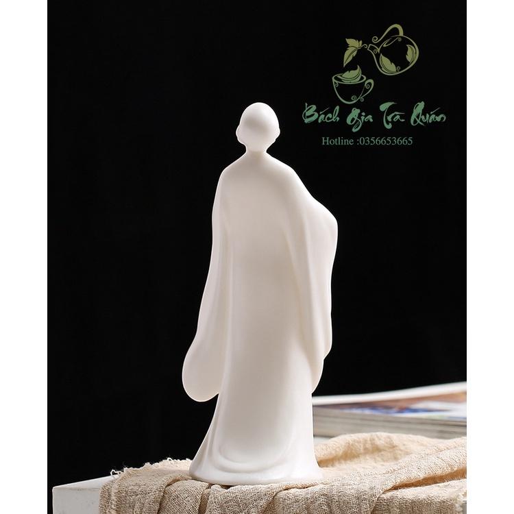 Tượng Sứ Bạch Định Thấu Quang Thiền Sư Decor Bàn Trà, Bàn Làm Việc, v.v...