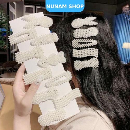 Túi 20 kẹp tóc ngọc trai nhân tạo nhiều mẫu xinh xắn cute Nunam Shop