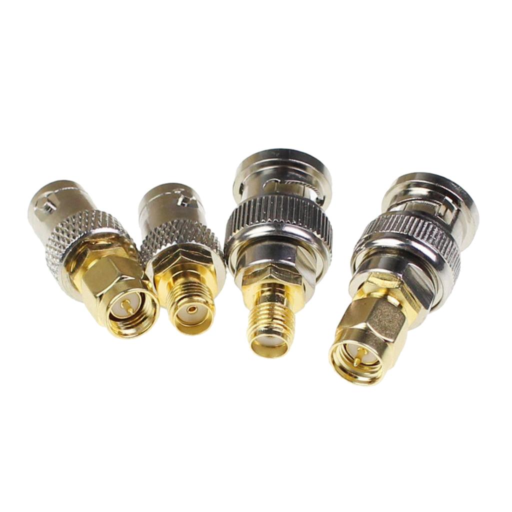 4Pcs BNC To SMA Type Male Female RF Kit Adapter Connector Test Converter Set
