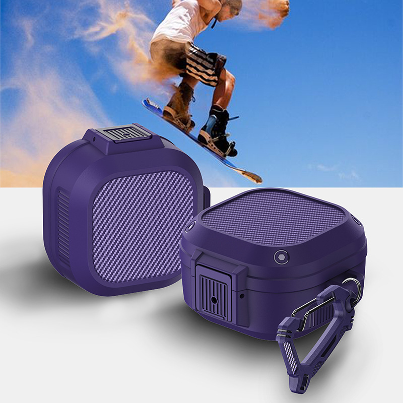 Bao Case Ốp Bảo Vệ Có Khóa Dành Cho Tai Nghe Galaxy Buds 2 Pro Buds 2 Buds Pro Buds Live Chống Sốc Kai Amazon Kèm Móc Treo Hàng Chính Hãng - Tím