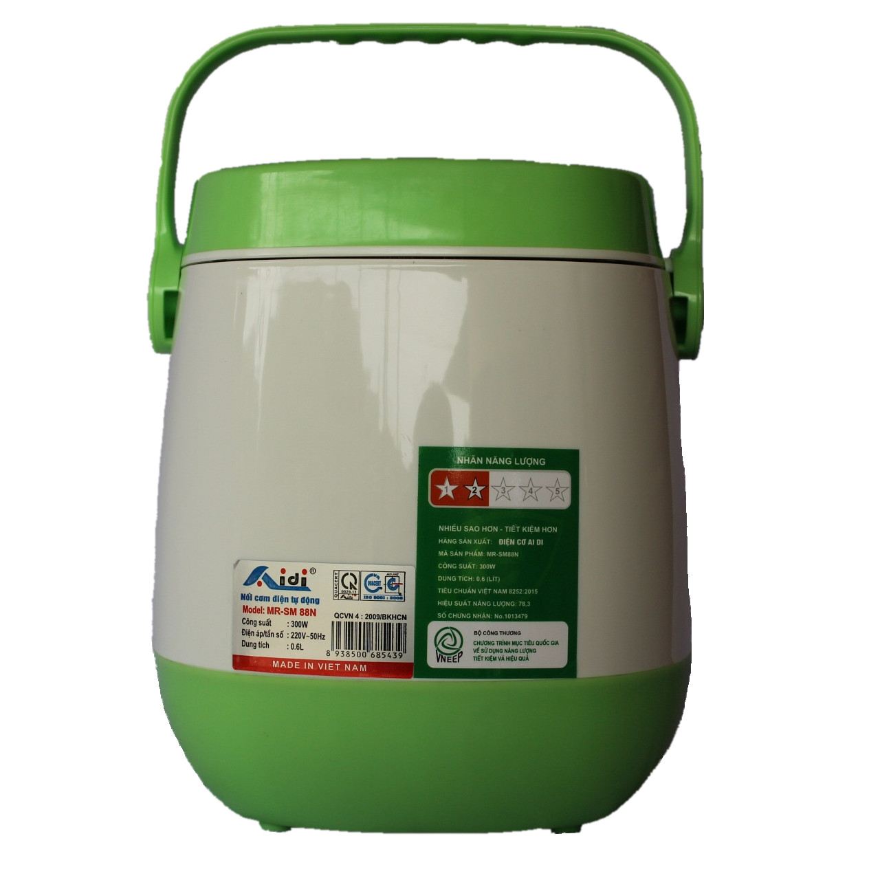 Nồi Cơm Điện Cặp Lồng Mini Thân Nhựa Aidi MR-SM 88N - Màu Ngẫu Nhiên - Chính Hãng