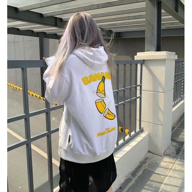 Áo Hoodie UNisex Dành Cho Nam Cho Nữ Cho Cặp Đôi Có Mũ Form Rộng In Hình BANANA