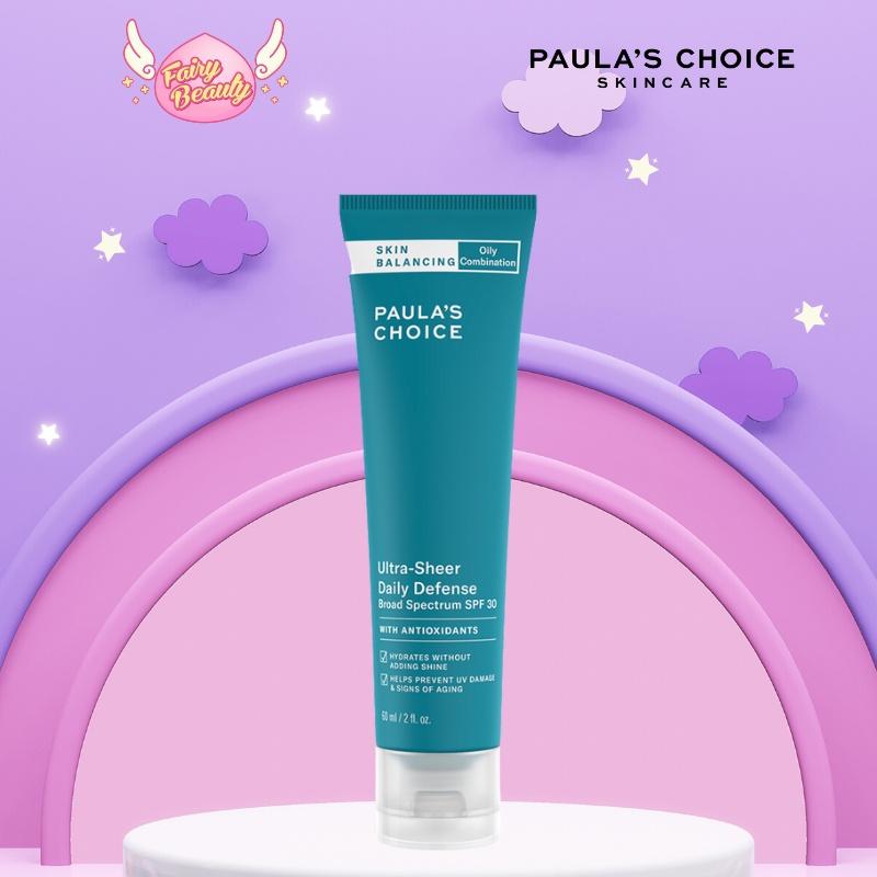 Kem Chống Nắng Hóa Học Cho Da Dầu Mụn Paula's Choice Skin Balancing Ultra - Sheer Daily Defence SPF 30 60ml (Mã 1560)