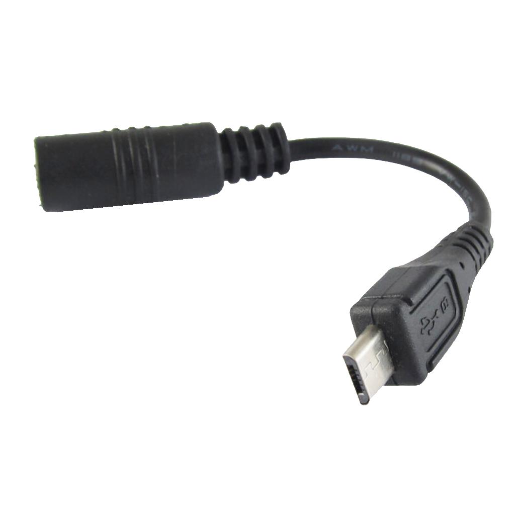 Adapter Cable DC Hollow Socket to Micro USB Plug, 5.5 X 2.1 Mm, 12.5 Cm,