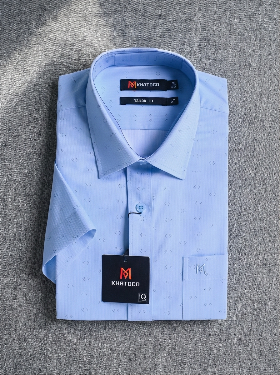 Áo sơ mi tay ngắn Khatoco (M-3XL)