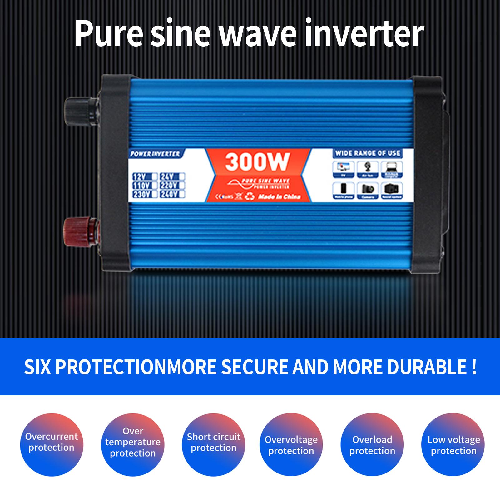 Solar Power Inverter Sine Wave Power Inverter 500W DC 12V to AC 100V-120V Dual USB Port with Digital Display