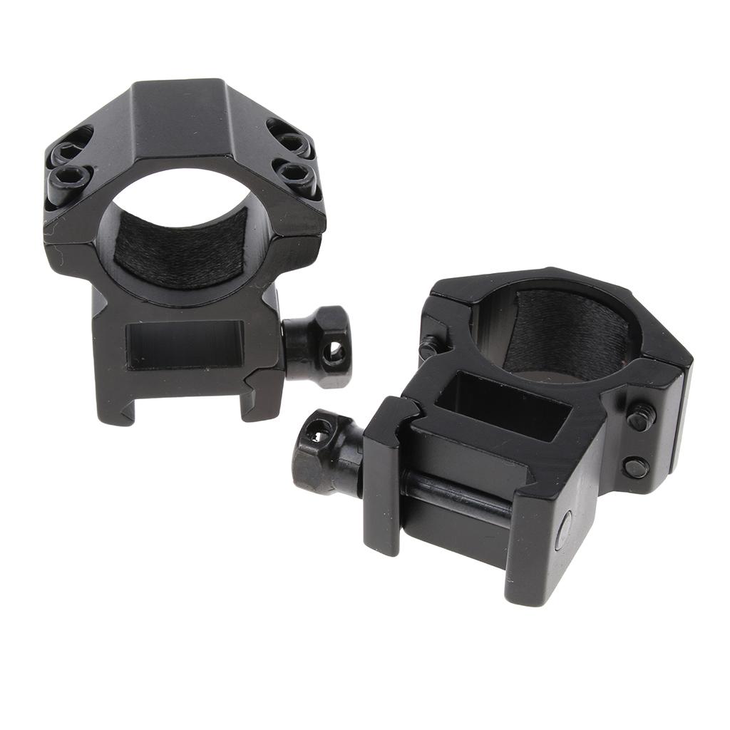 2x25.4mm 1" Scope Mount Rings Fits 20mm Dovetail Rail Flashlight High Profile