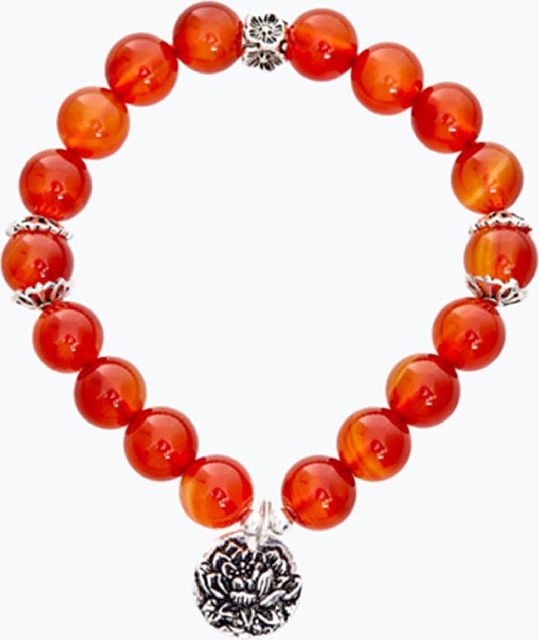 Vòng tay đá thiên nhiên charm hoa sen - Ngọc Quý Gemstones