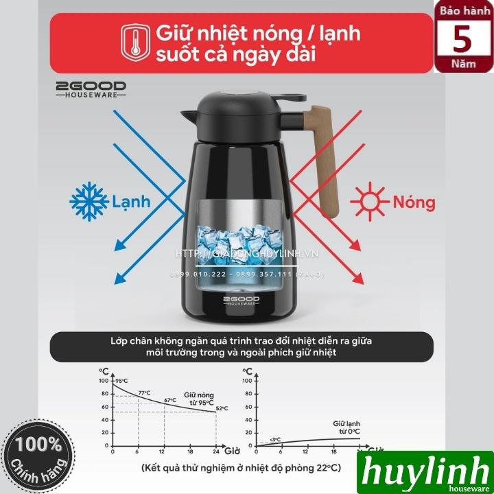 Phích - Bình thuỷ giữ nhiệt nóng lạnh 2Good B52 - Dung tích 1.8 lít - Đổi mới 5 năm