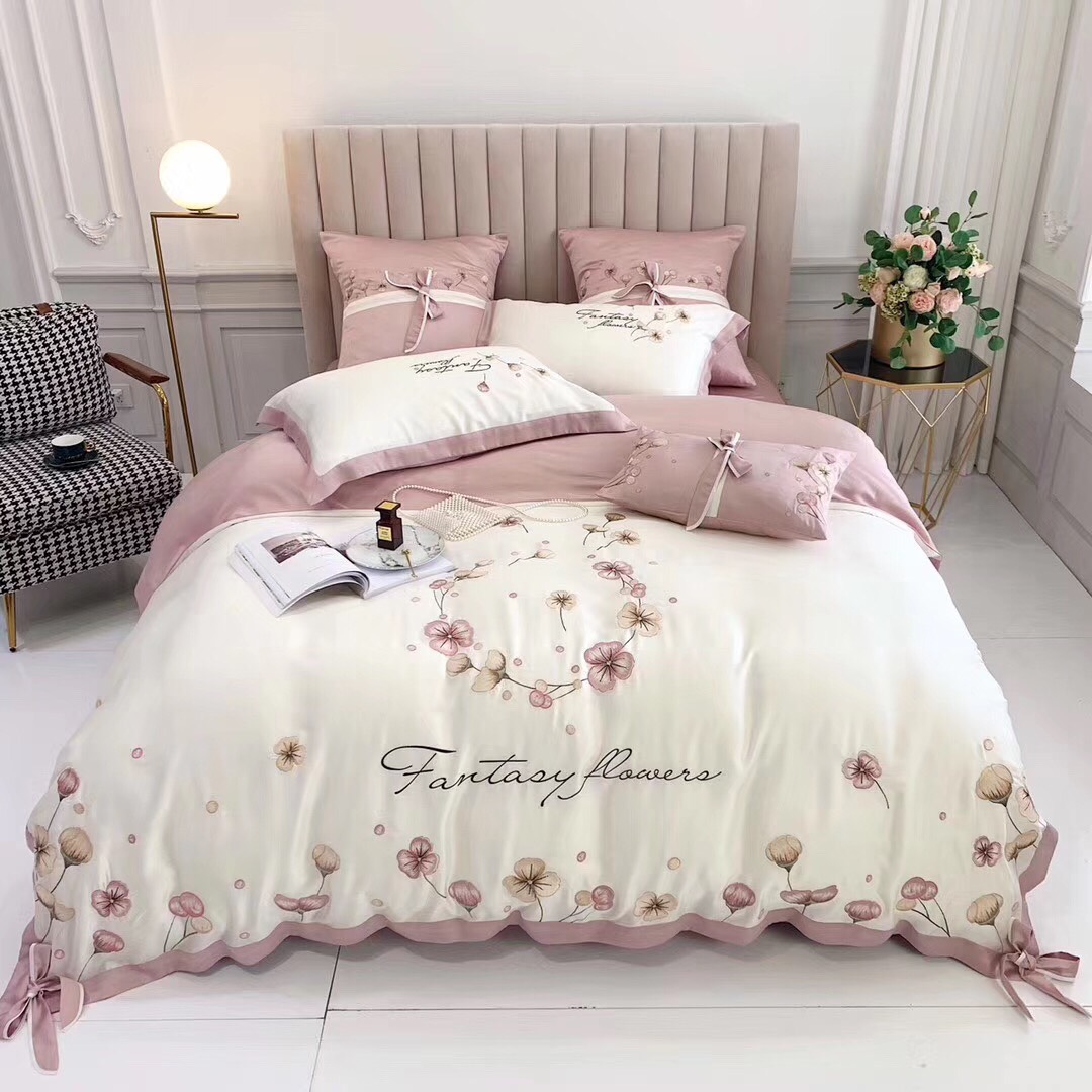 Bộ Chăn Ga Gối Lụa Tencel 60s Fantasy Flowers Cao Cấp
