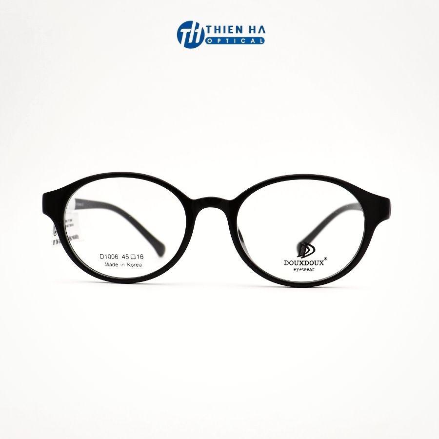 Gọng kính trẻ em dáng tròn THIEN HA OPTICAL nhập khẩu Hàn Quốc nhựa dẻo nhẹ an toàn cho da nhiều màu cute DOUXDOUX D1006