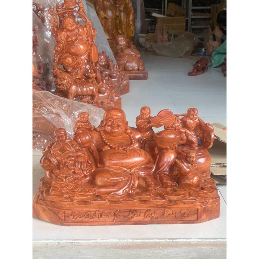 Tượng Phật Di Lặc bằng gỗ hương đá liền khối kt 60×30×30cm