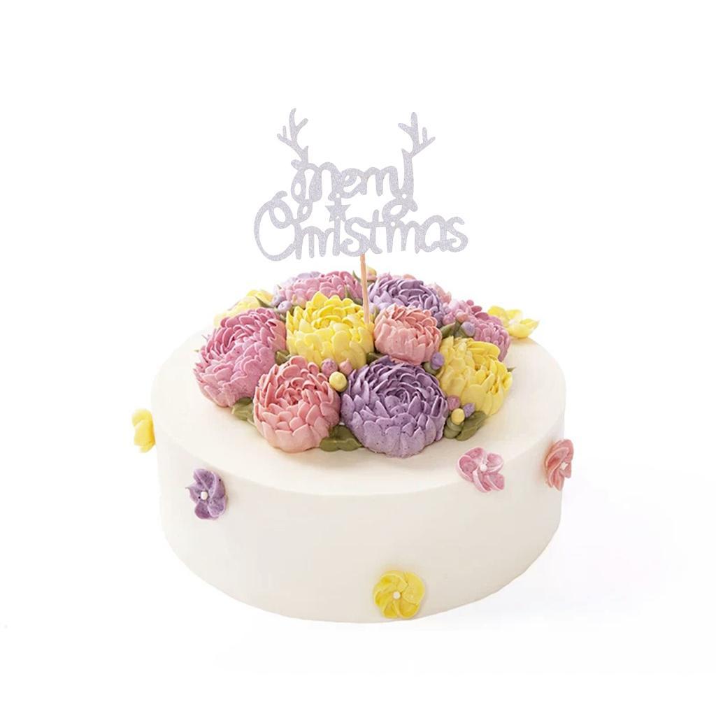 20 Pieces Merry Christmas Cake Topper Cake Centerpieces Cake Decoration