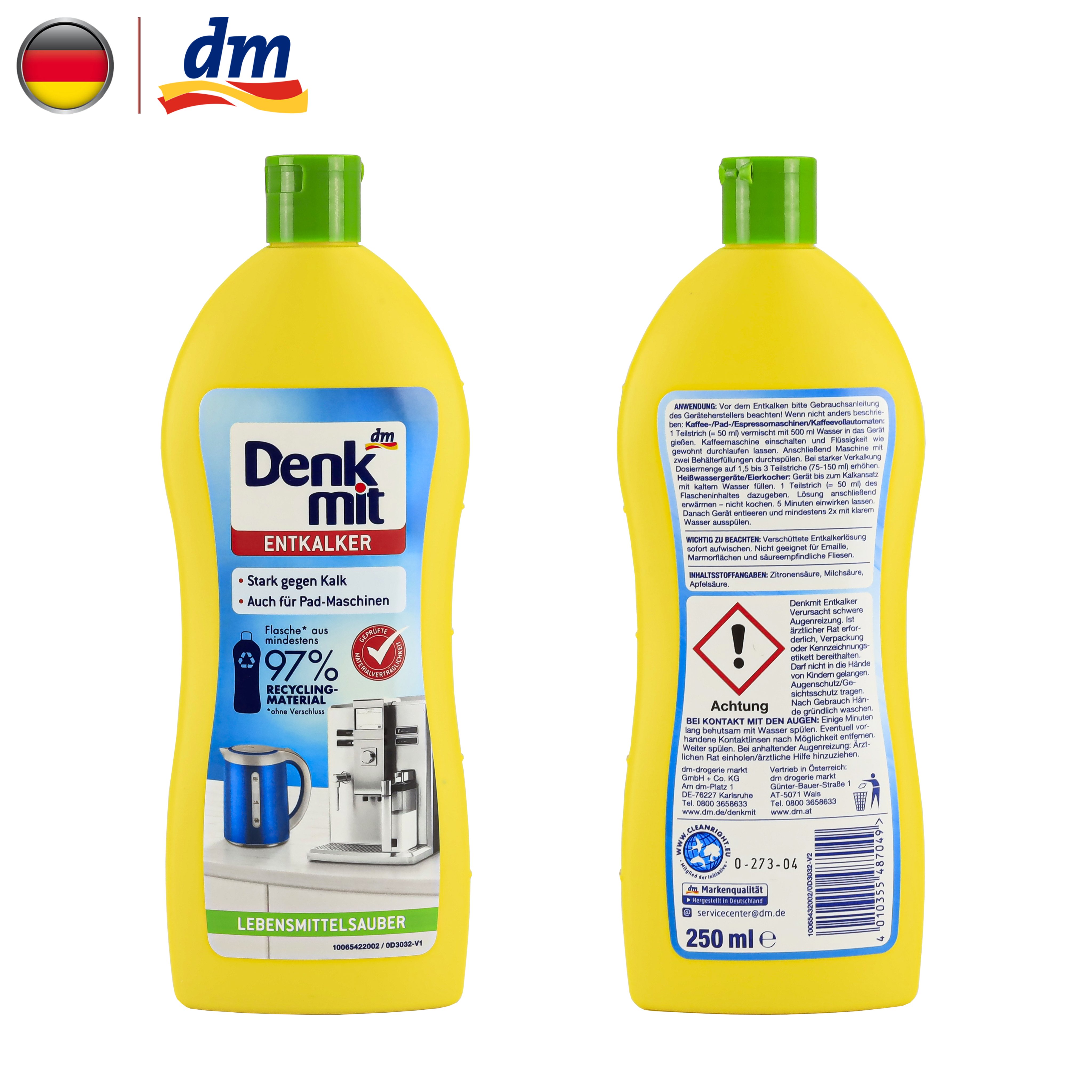 Dung dịch khử cặn ấm nước, bình siêu tốc Entkalker 250ml