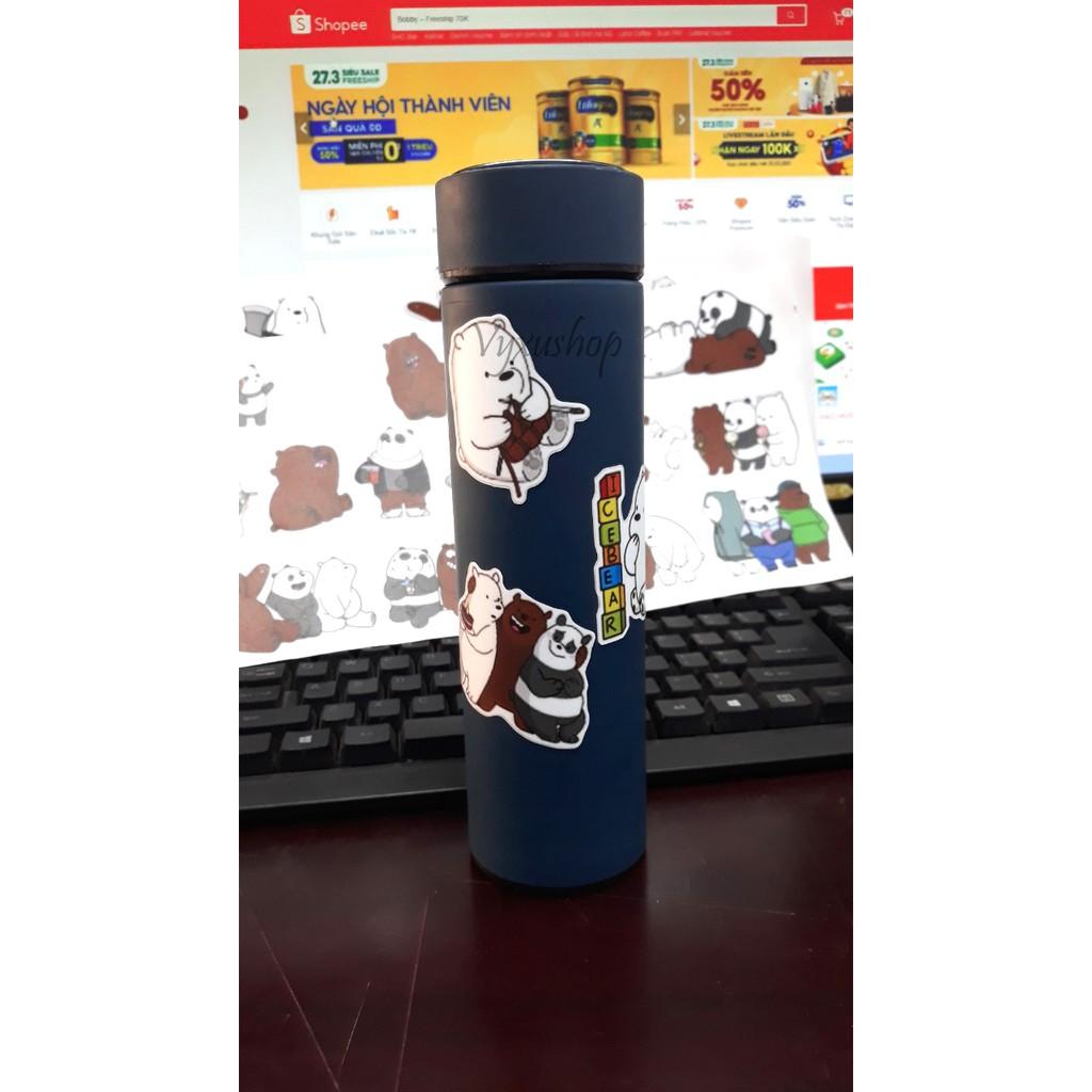 Hot Sticker dán Gấu We Bare Bear kích thước a5 update mẫu mới 2021