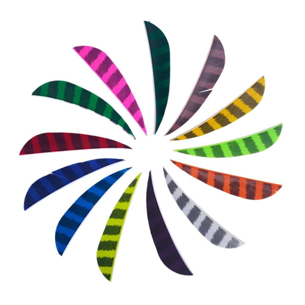 12 Pieces Archery Arrow Vanes, Turkey Feather Vane 3 Inch Fletching for DIY Arrow Shafts, Waterdrop Shape