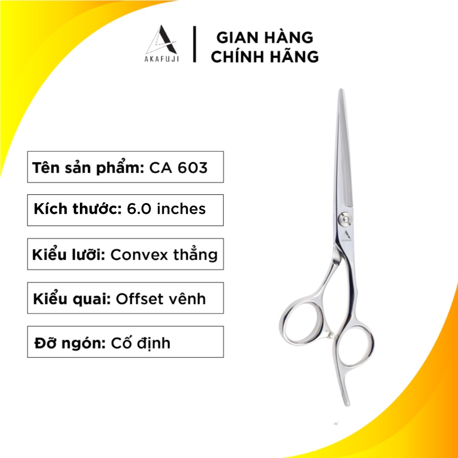 Kéo Cắt Tóc AKAFUJI CA 603 SIZE 6.0 inches Thép Nhật Cao Cấp [HÀNG CHÍNH HÃNG] Bảo Hành 12 Tháng