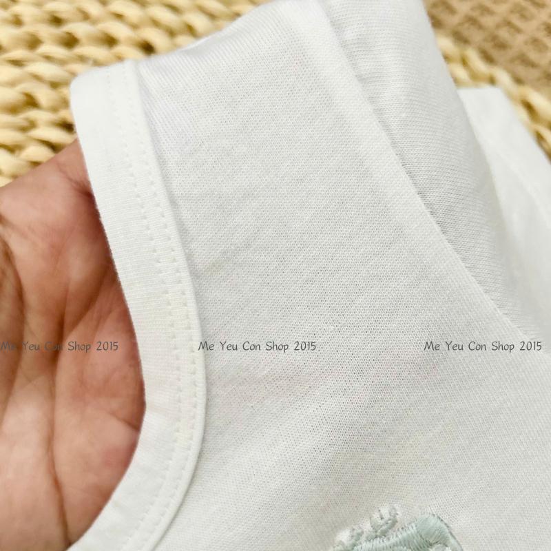 [7-25kg] Áo ngắn tay cổ tròn chất cotton mềm, thấm hút mồ hôi tốt cho bé trai/ bé gái - Miatop (hình thêu ngẫu nhiên) - S9 (21-23kg)