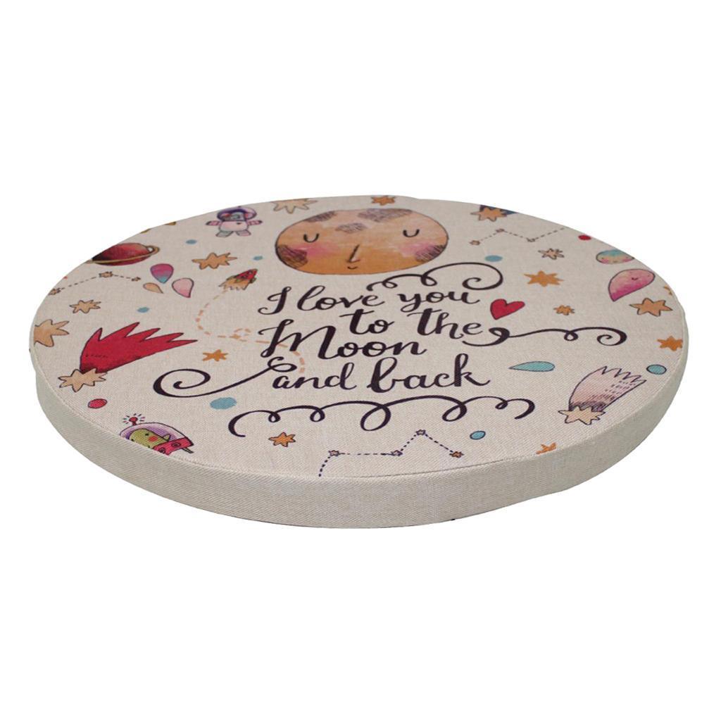 2xComfortable Non- Cushion Linen Round Mat Durable Stool Pad 40cm