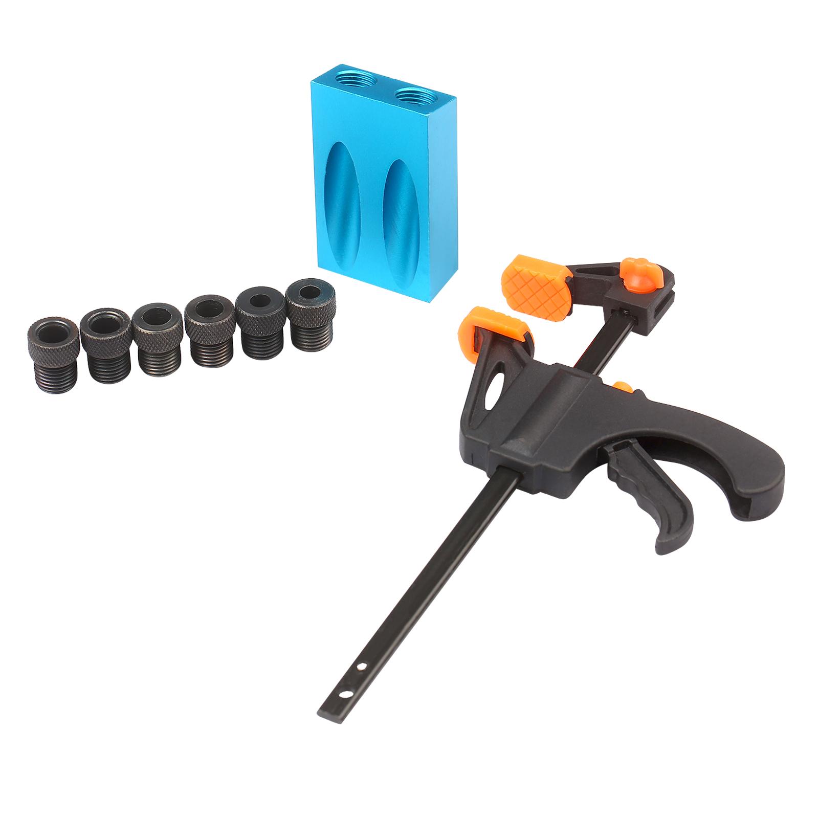 15pcs Pocket Hole Jig Kit 8mm 10mm 15 Degree Angle Drill Guide Woodwoorking Tool Inclined Hole Jig Hole Puncher Locator