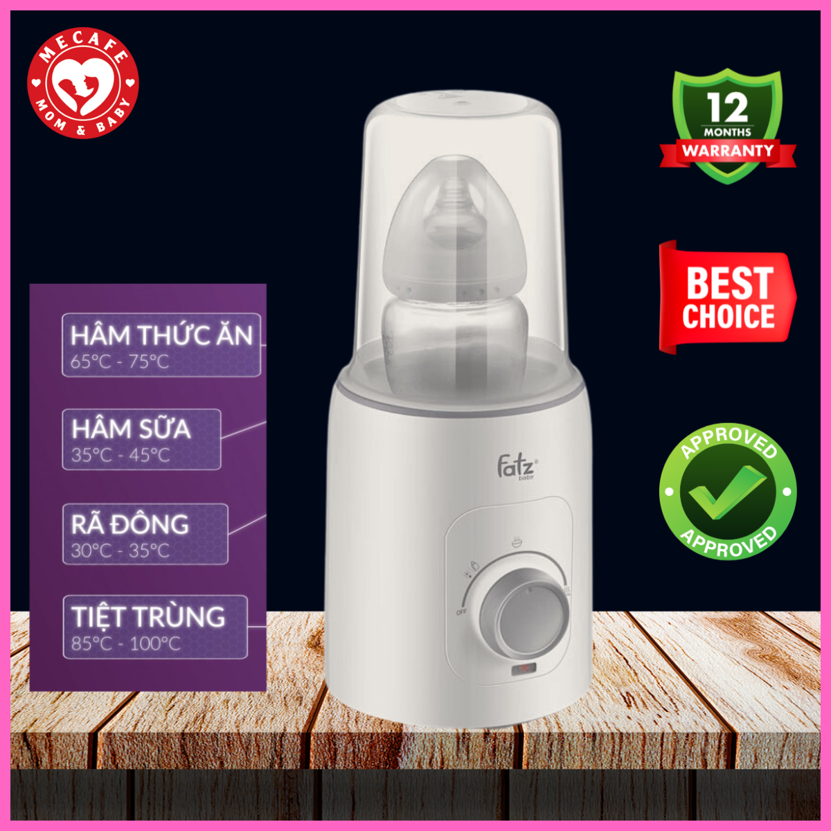 Máy hâm sữa & tiệt trùng- Mono 6 - Fatzbaby FB3001TN