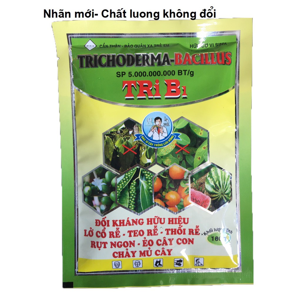 Chế phẩm Trichoderma dùng tưới cây, trộn giá thể phòng trừ nấm bệnh 100gr