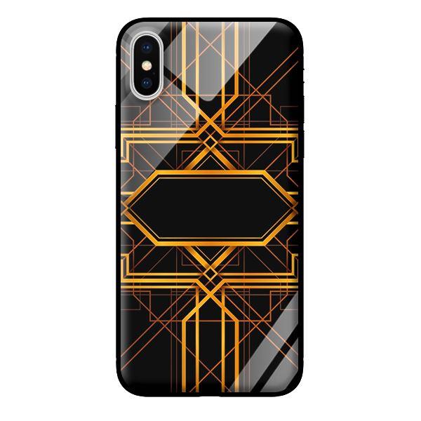 Ốp lưng kính cường lực cho iPhone X Họa Tiết Vàng Cam - Hàng chính hãng