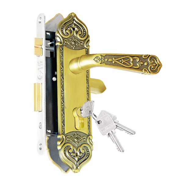 Ổ khoá cửa tay gạt Việt Tiệp 04341 hợp kim màu vàng dành cho các loại cửa thông phòng