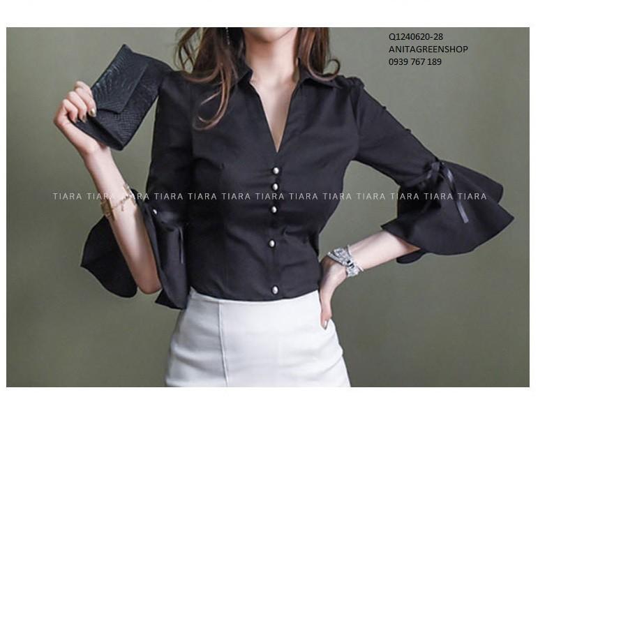 Q1240620 ÁO SƠ MI NỮ TAY LOE