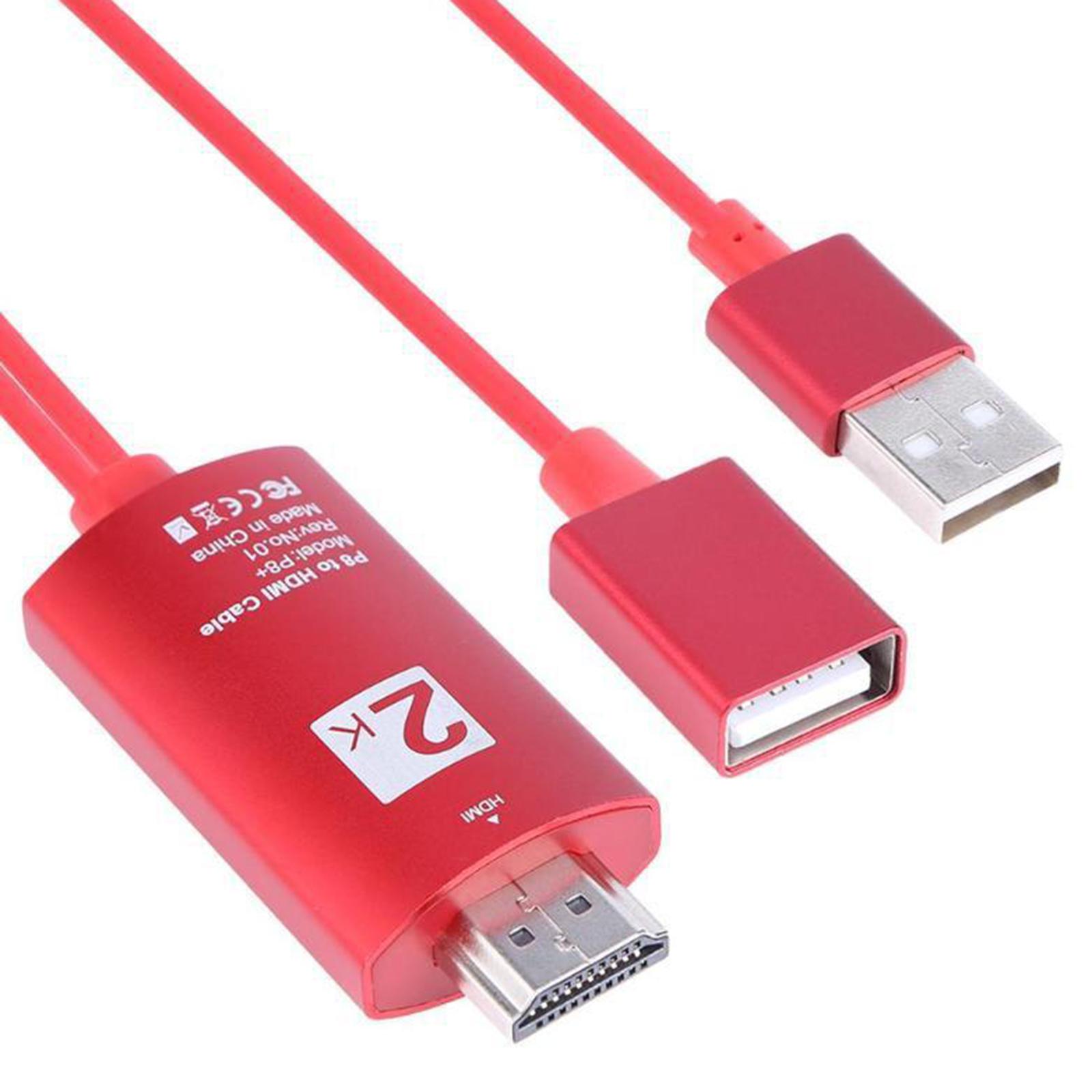 HDMI Cable for iPad, Compatible with to HDMI Adapter, Digital AV Connector 1080P HDMI Cord for X/8/7/6 to TV/Projector/Monitor