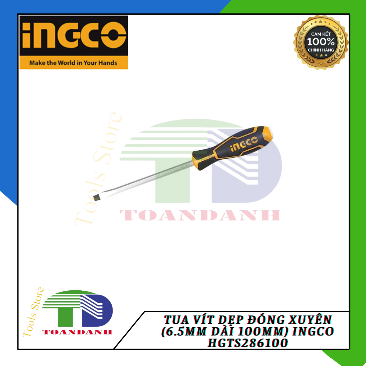 Tua vít dẹp đóng xuyên  Ingco HGTS286100