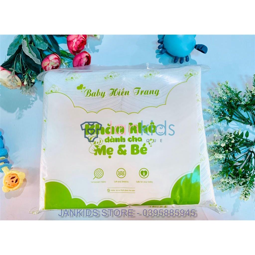 Khăn vải khô đa năng cao cấp MIPBI/Hiền Trang gói xanh - Mềm, Dai, An toàn cho bé (1 gói 600gr ~ 500 tờ