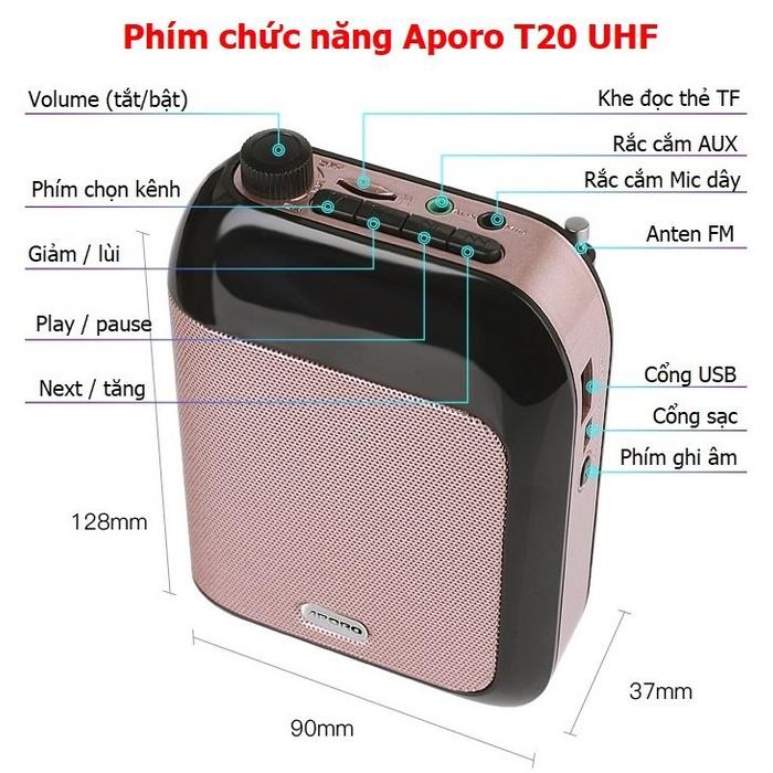 Loa trợ giảng Aporo T20 UHF có Bluetooth không dây