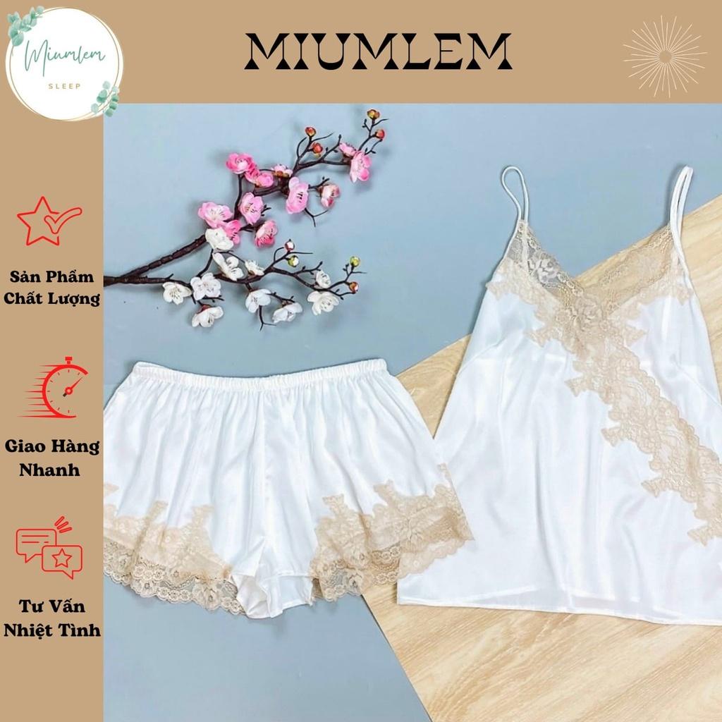 Đồ Ngủ 2 Dây Freesize Sexy Cao Cấp Lụa Mềm Mát Cổ V Phối Ren Cho Cô Nàng Quyến Rũ QC373160