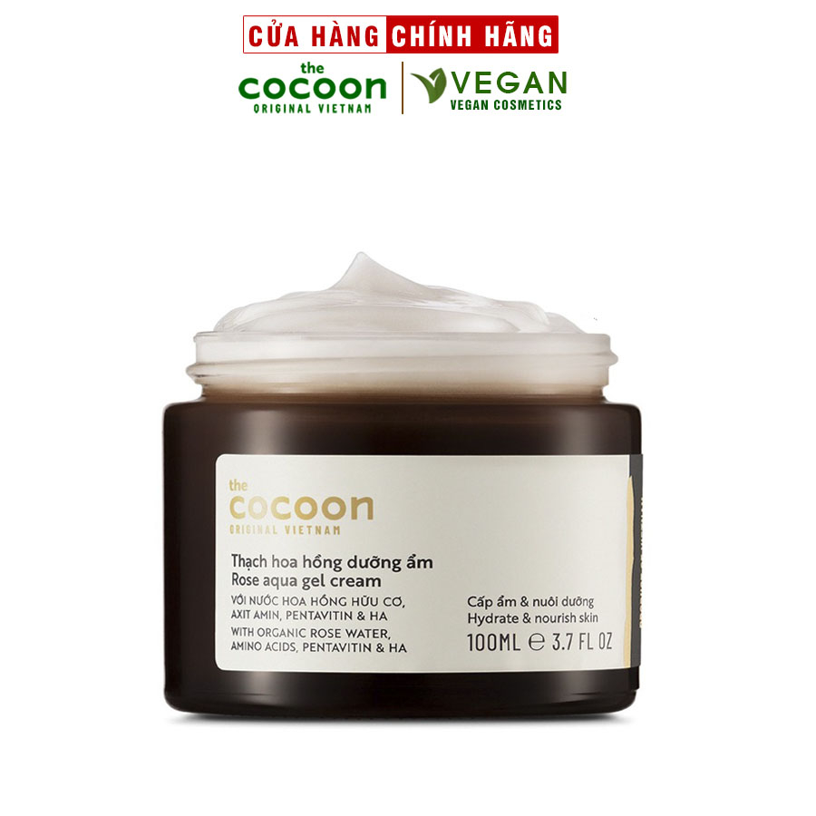 Thạch hoa hồng dưỡng ẩm Cocoon 100ml cấp ẩm da khô dưỡng làn da mịn màng thuần chay