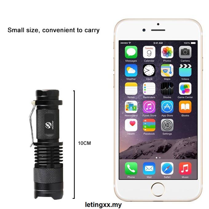Đèn Pin Led Tia Cực Tím Mini Có Chức Năng Zoom Được Tiện Dụng