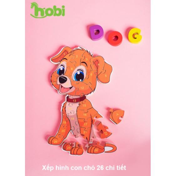 Đồ chơi gỗ - Xếp hình con chó 26 chi tiết