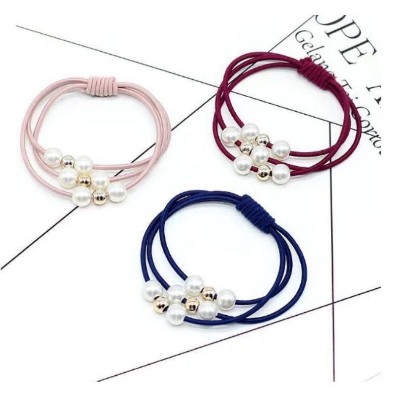 Set 10 Chun Cột Tóc Đính Ngọc Nhân Tạo Đáng Yêu Phong Cách Hàn Quốc Hottrend 2020