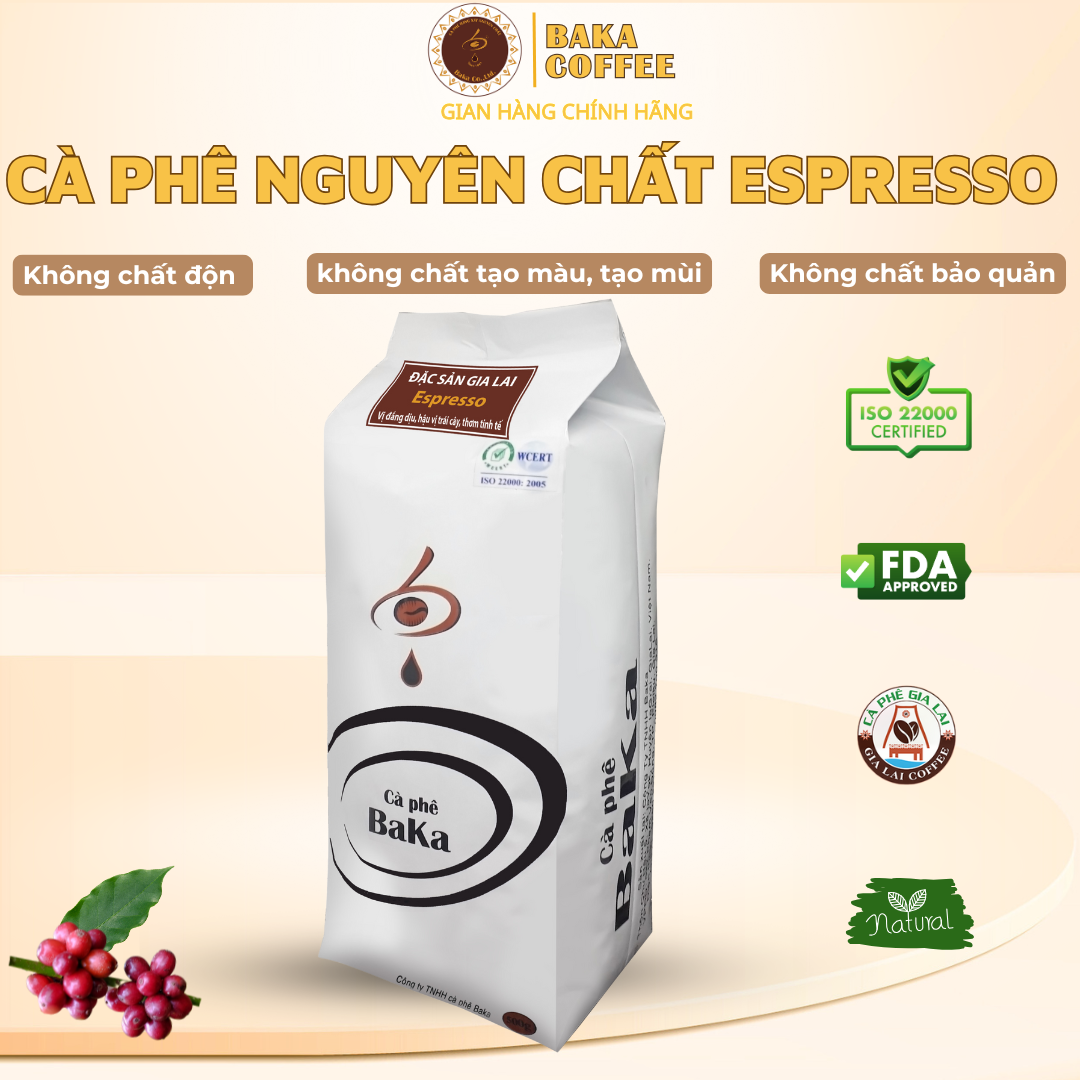 Cà Phê Nguyên Chất Baka - Espresso (Bì 500g)