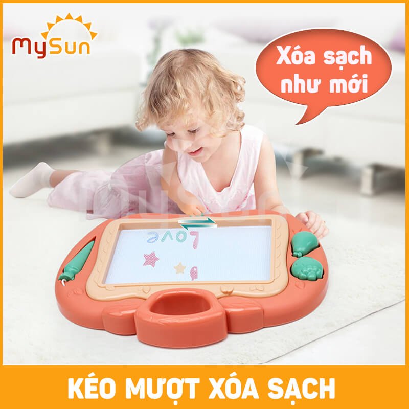 Bảng vẽ TỰ XÓA nam châm cho bé thông minh điện tử có chân bàn đa năng MySun